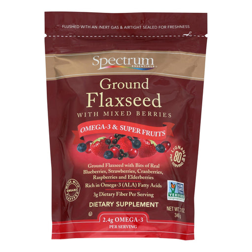 Spectrum Essentials Ground Flaxseed With Mixed Berries - 12 Oz. - Cozy Farm 