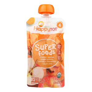 Happy Baby Happytot Organic Superfoods Sweet Potato, Apple, Carrot, and Cinnamon (Pack of 16 - 4.22 Oz) - Cozy Farm 