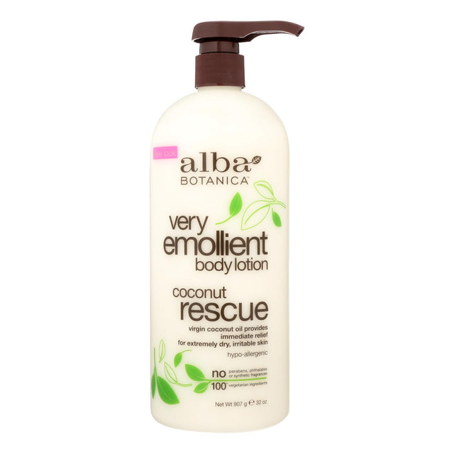 Alba Botanica Very Emollient Coconut Rescue Body Lotion - 32 Oz - Cozy Farm 