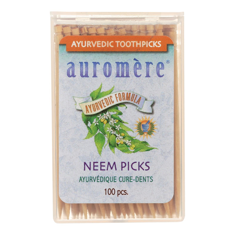 Auromere Ayurvedic Neem Toothpicks, 1200 Toothpicks - Cozy Farm 