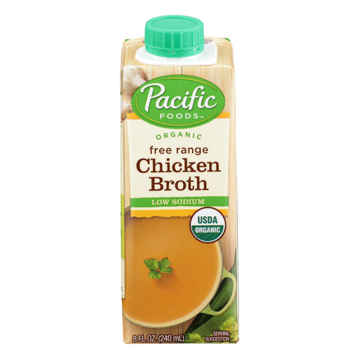 Pacific Natural Foods Free-Range Chicken Broth (Pack of 6) - Low Sodium, 8 Fl Oz. - Cozy Farm 