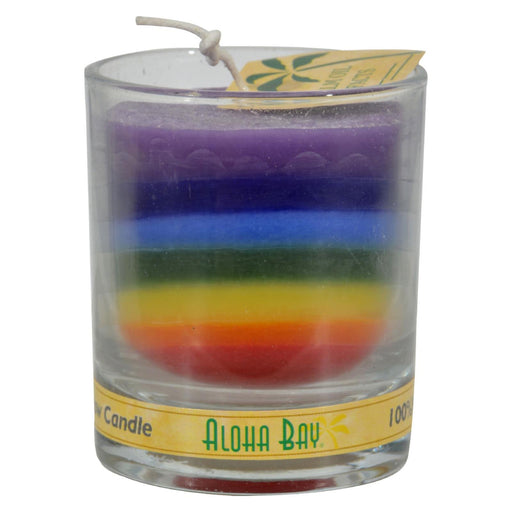 Aloha Bay Votive Jar Candle - Unscented Rainbow - Case of 12, 2.5 Oz Each - Cozy Farm 