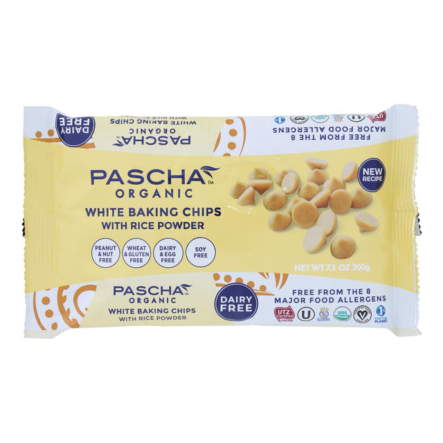 Pascha Organic Rice Milk Baking Chips - White Chocolate - 7 Oz. (Pack of 8) - Cozy Farm 