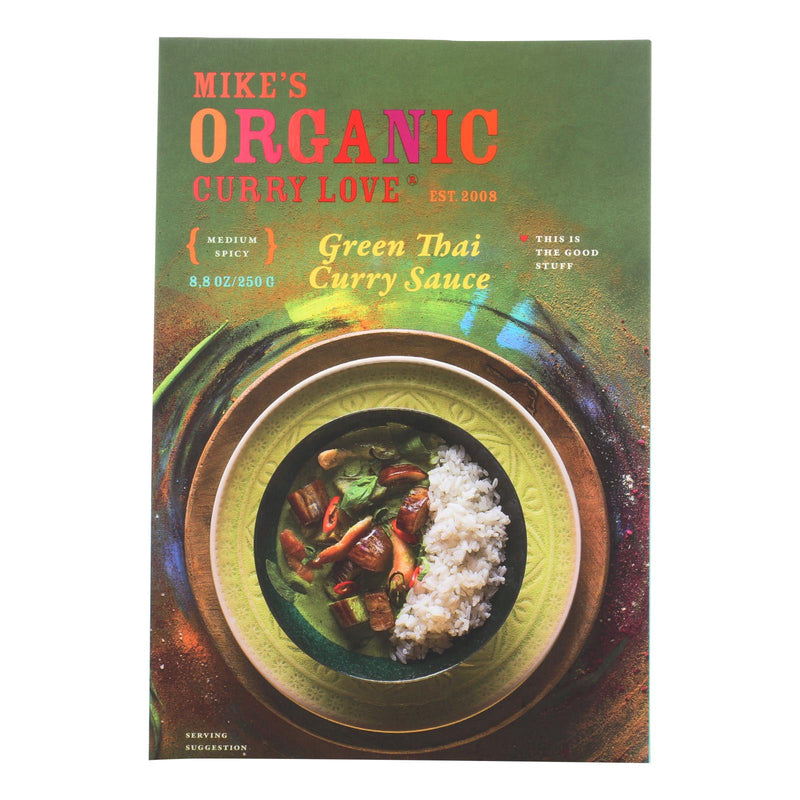 Mike's Curry Love: Green Thai Organic Curry Simmer Sauce, Pack of 6 - 8.8 fl oz - Cozy Farm 