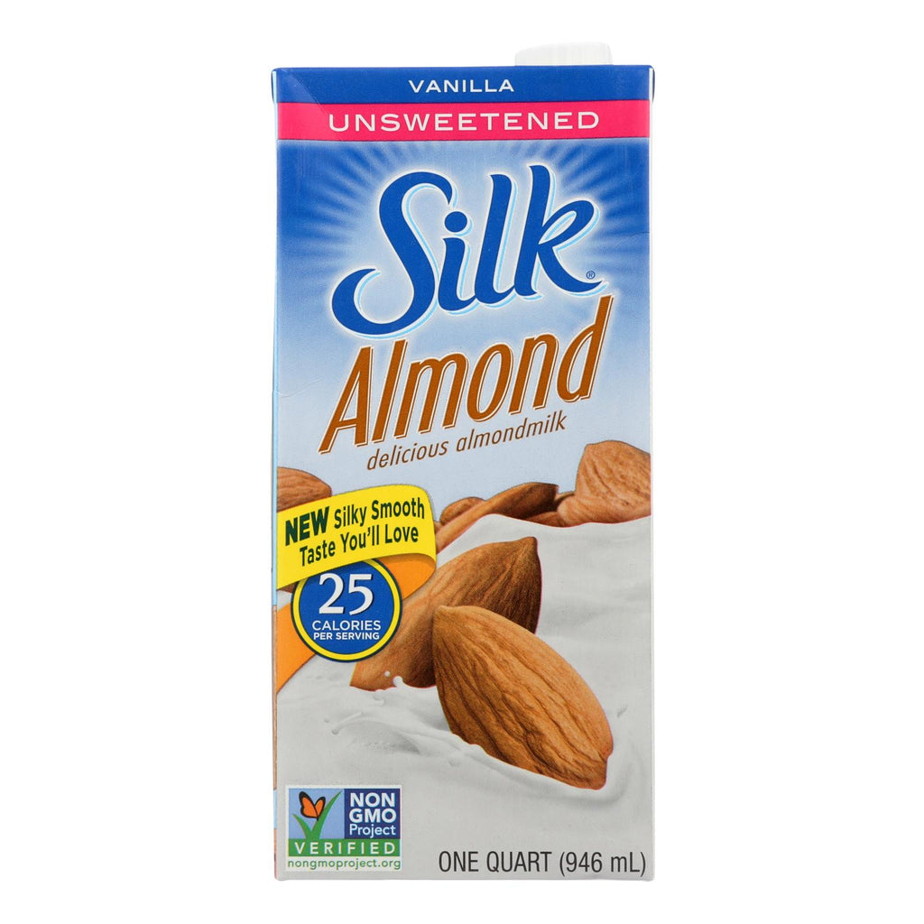 Silk Pure Almond Milk - Unsweetened Vanilla (Pack of 6) - 32 Fl Oz. - Cozy Farm 
