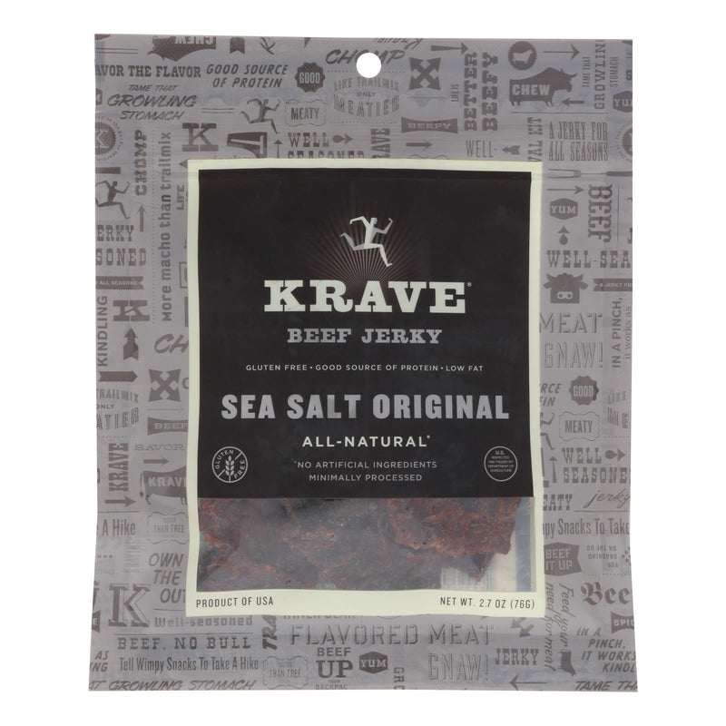 Krave Sea Salt Original Beef Jerky, 8-Pack, 2.7 Oz. - Cozy Farm 