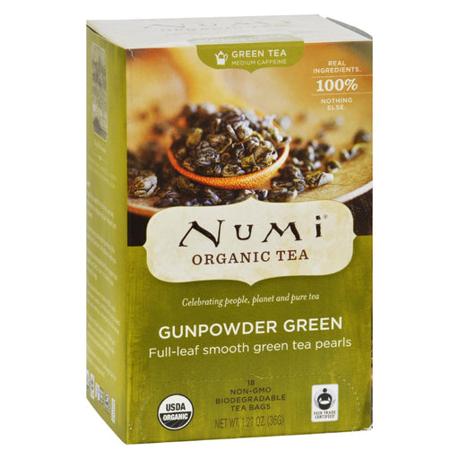 Numi Gunpowder Green Tea (Pack of 6 - 18 Tea Bags Each) - Cozy Farm 
