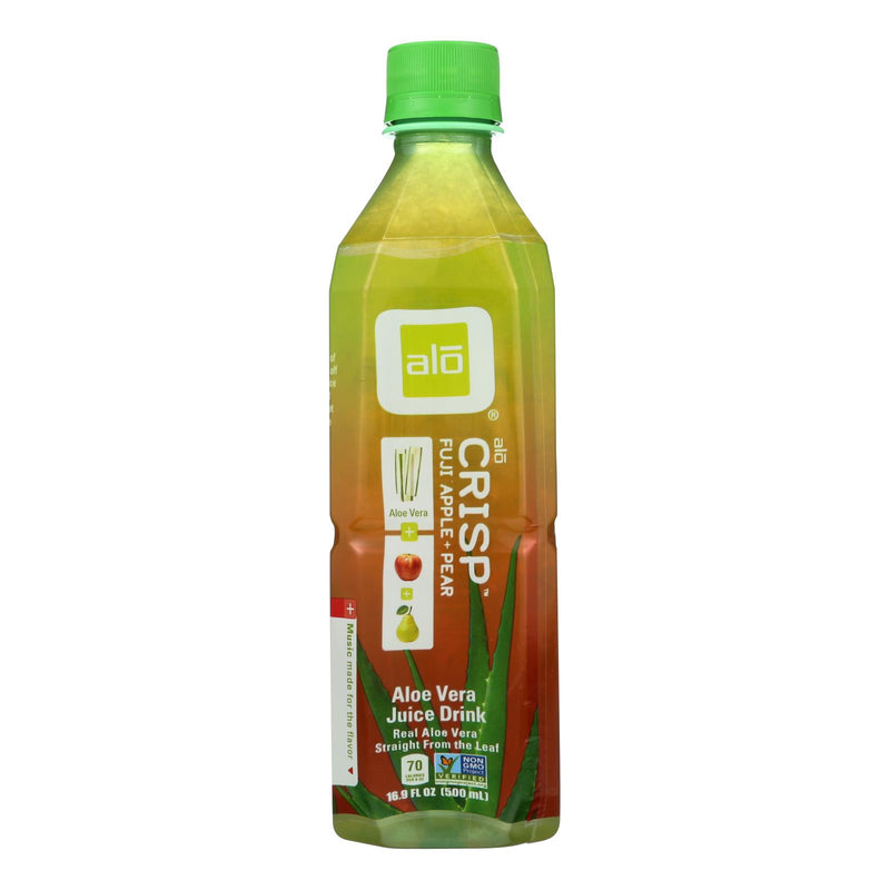 Alo Fuji Apple & Pear Crisp Aloe Vera Juice Drink (Pack of 12) - 16.9 Fl Oz Each - Cozy Farm 