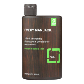 Every Man Jack Thickening 2-in-1 Shampoo Plus Conditioner for Fine or Thinning Hair - 13.5 Oz. - Cozy Farm 