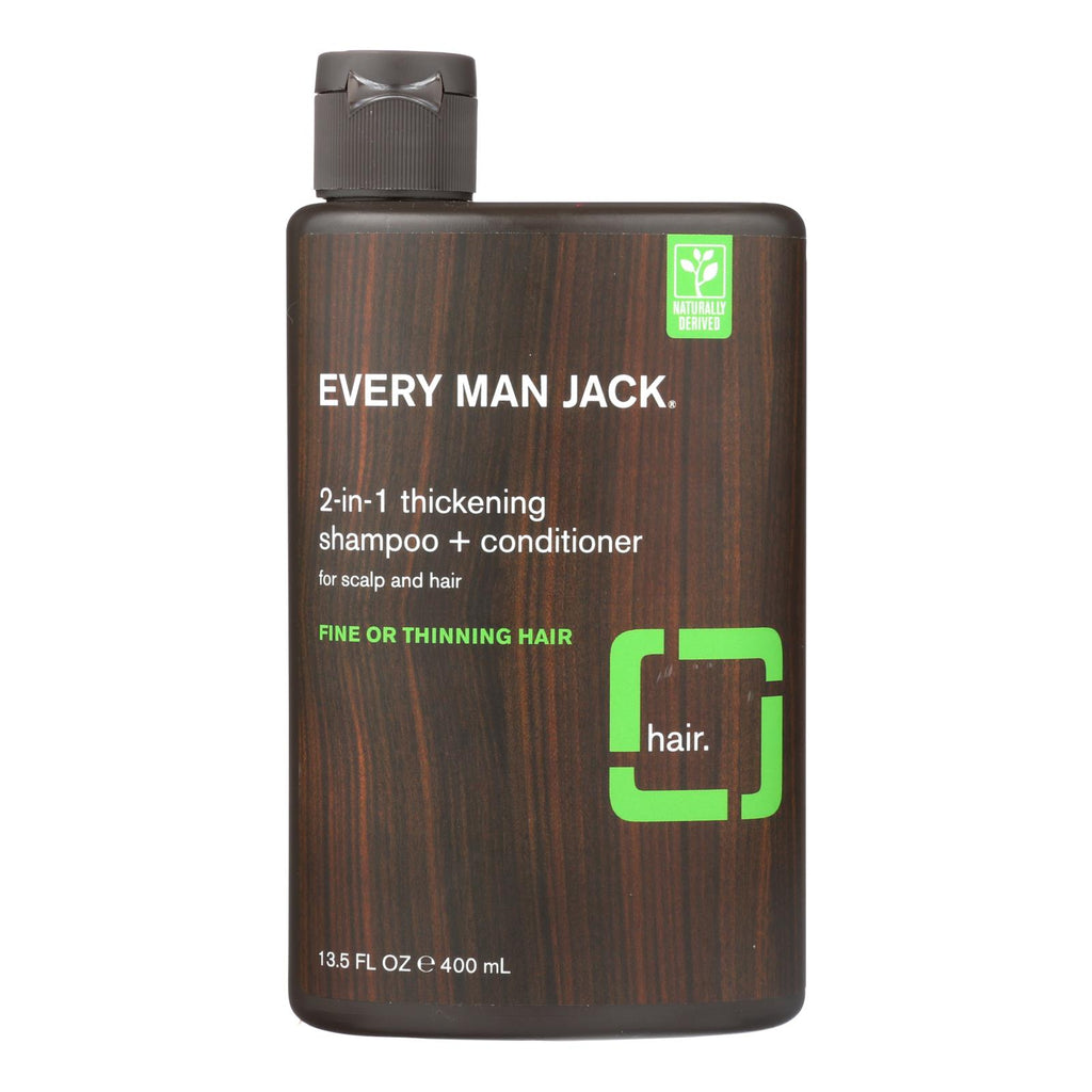 Every Man Jack  2-in-1 Shampoo Plus Conditioner for Thickening Scalp and Hair - Fine or Thinning Hair - 13.5 Oz. - Cozy Farm 