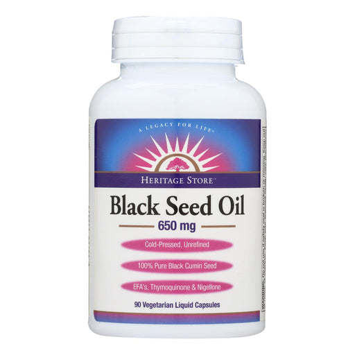 Heritage Store Black Seed Oil Dietary Supplement (Pack of 1 - 90 Vcaps) - Cozy Farm 