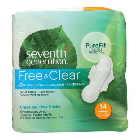 Seventh Generation Maxi Overnight Absorbent Pads (Pack of 6 - 14 Ct.) - Cozy Farm 
