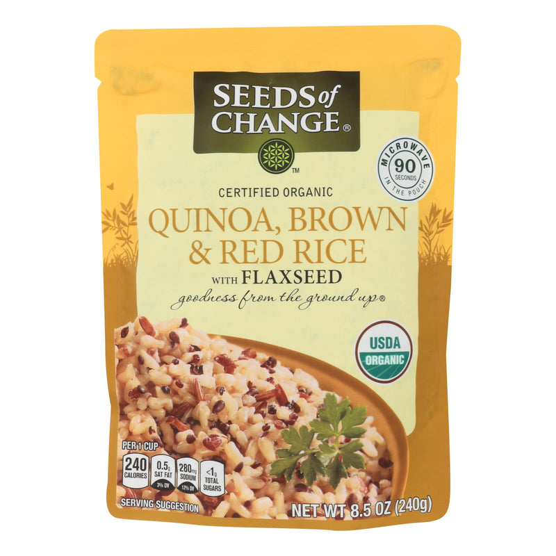 Seeds of Change Organic Quinoa+, Brown & Red Rice, Flaxseed, 8.5 oz, Pack of 12 - Cozy Farm 