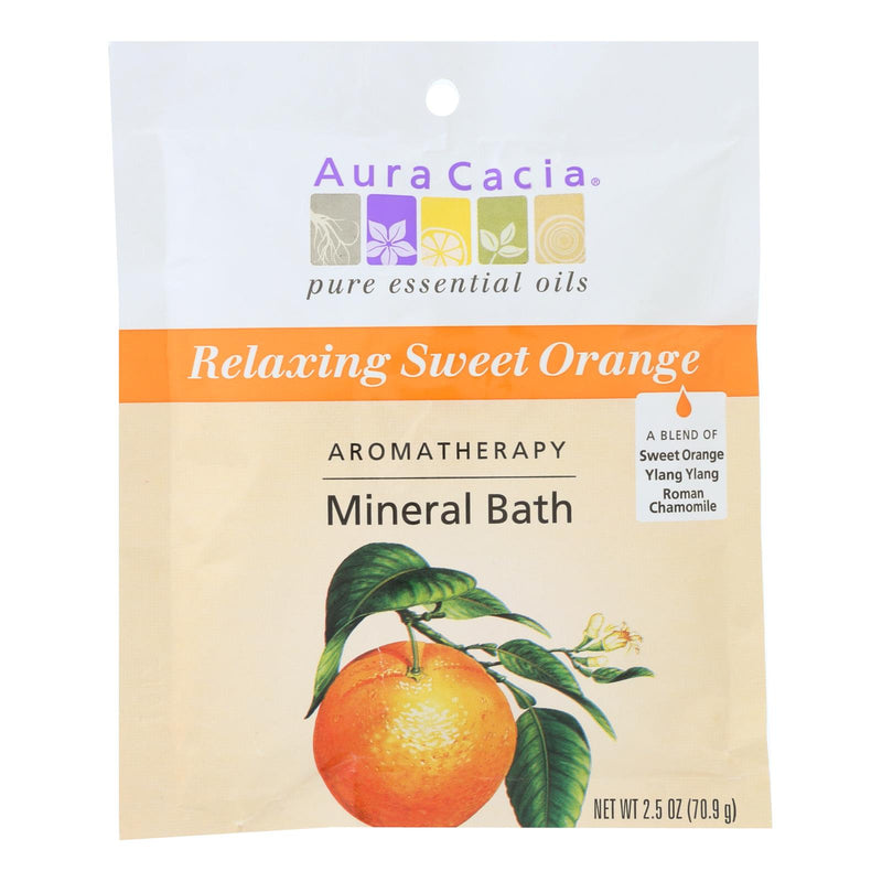 Aura Cacia - Aromatherapy Mineral Bath - Calming Sweet Orange (6 Pack, 2.5 Oz Each) - Cozy Farm 