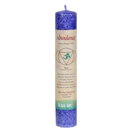 Aloha Bay Chakra Pillar Candle: Abundance, Indigo, 2.2 lbs - Cozy Farm 