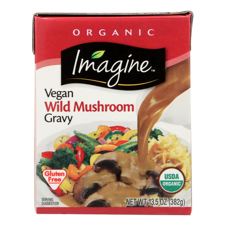 Imagine Foods Organic Vegetable Wild Mushroom Gravy 12-Pack, 13.5 Fl Oz Each - Cozy Farm 