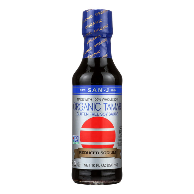 San-J Organic Tamari Soy Sauce, Reduced Sodium, 10 Fl Oz (Pack of 6) - Cozy Farm 