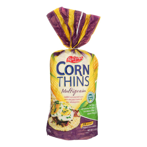 Real Foods Organic Corn Thins (Pack of 6) - Multigrain - 5.3 Oz. - Cozy Farm 
