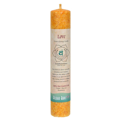 Aloha Bay Love Chakra Pillar Candle, 26 ounces - Cozy Farm 