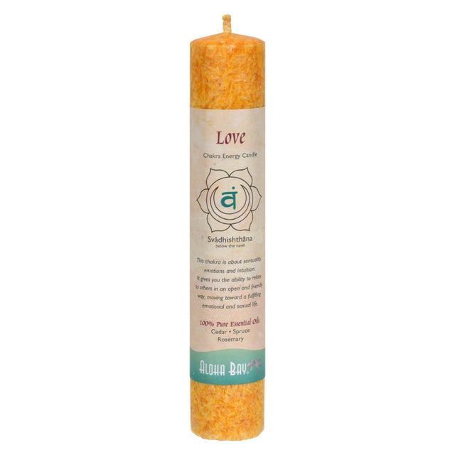 Aloha Bay Love Chakra Pillar Candle, 26 ounces - Cozy Farm 