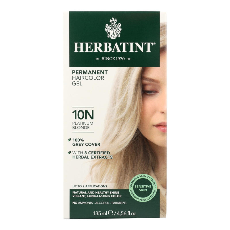 Herbatint Permanent Herbal Haircolour Gel 10N Platinum Blonde (135ml) - Cozy Farm 