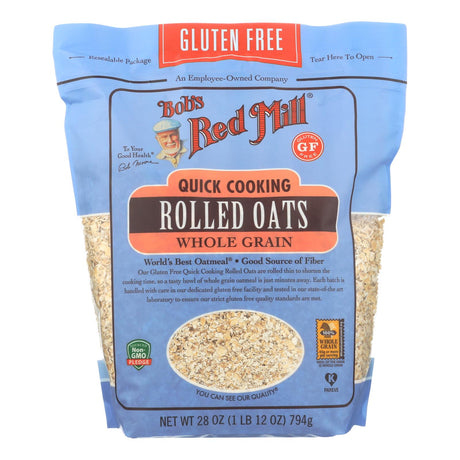 Bob's Red Mill Rolled Oats (Pack of 4 - 28 Oz), Quick Cooking, Gluten Free - Cozy Farm 