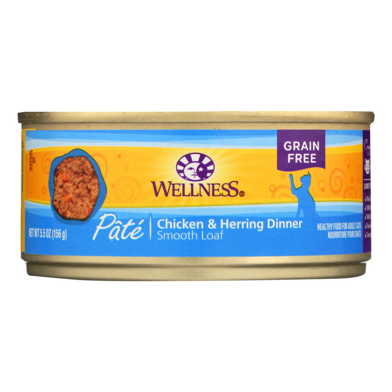 Wellness Pet Products Cat Food - Chicken and Herring (Pack of 24) - 5.5 Oz. - Cozy Farm 