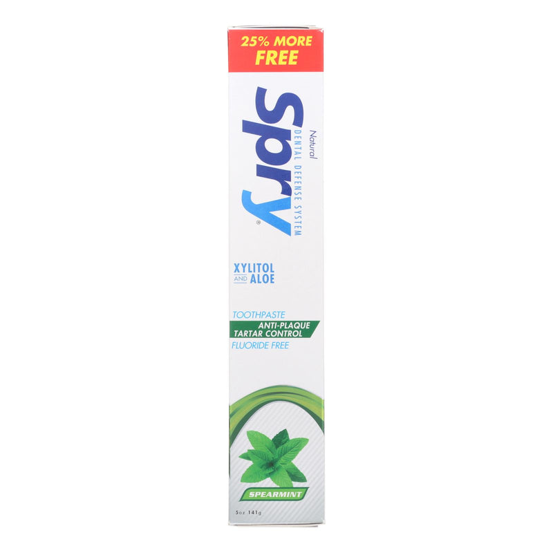 Spry Xylitol Enhanced Spearmint Toothpaste, 5 Oz. - Cozy Farm 