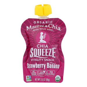 Mamma Chia Squeeze Vitality Snacks: Strawberry Banana 3.5-Oz 16-Pack - Cozy Farm 