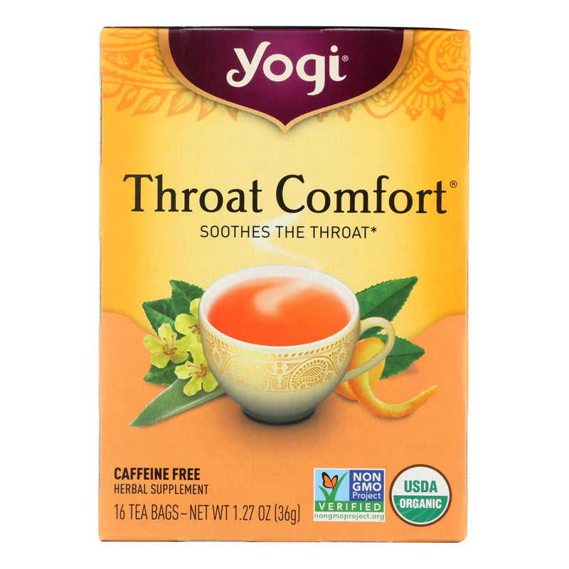 Yogi Organic Throat Comfort Tea, 16 Tea Bags (Pack of 6) - Cozy Farm 
