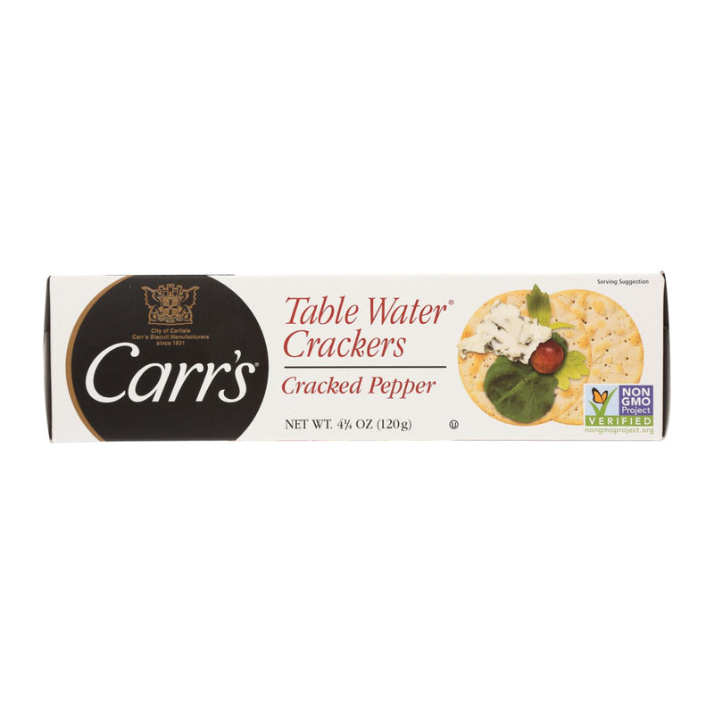 Carr's Table Water Crackers: Bite-Size with Zesty Cracked Pepper - 4.25 Oz Pack (12 Count) - Cozy Farm 