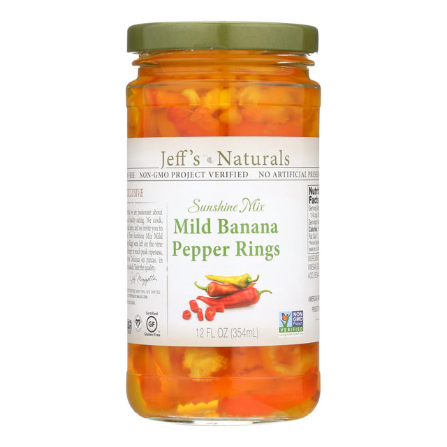 Jeff's Natural Sliced Banana Peppers In Mild Sauce - 6 Pack - 12 Fl Oz Each - Cozy Farm 