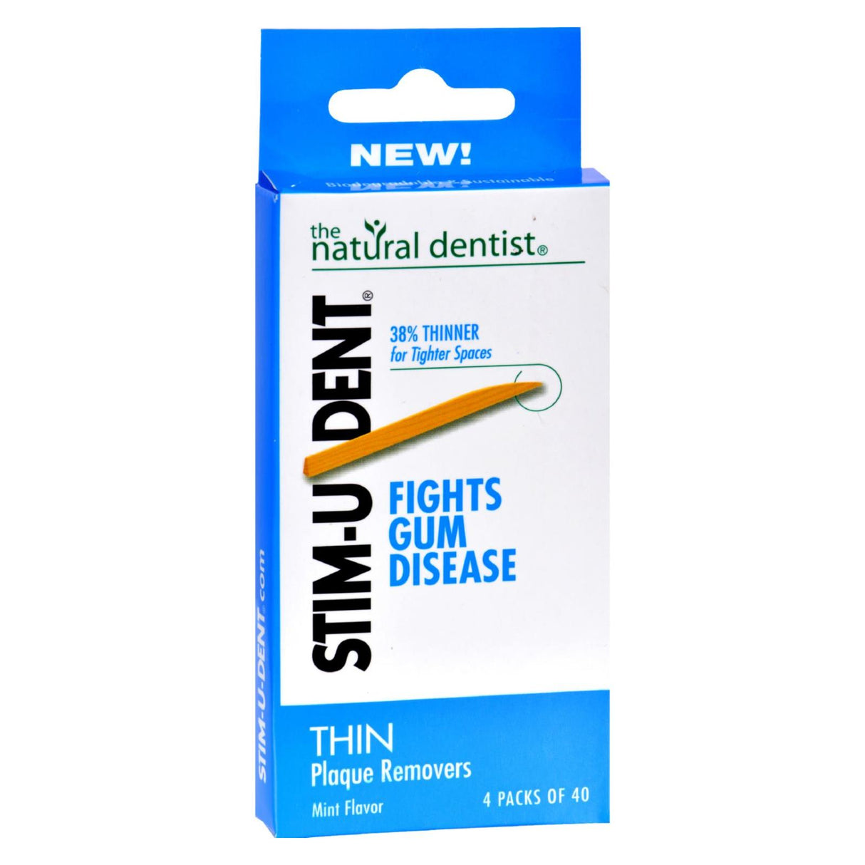 Natural Dentist Stim-u-dent Thin Plaque Removers Mint - Case Of 6 - 4 Packs - Cozy Farm 