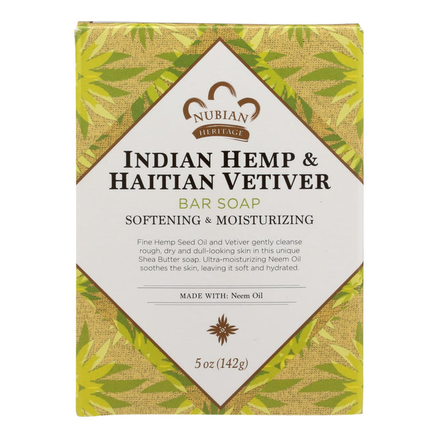 Nubian Heritage Indian Hemp & Haitian Vetiver Bar Soap - 5 Oz - Cozy Farm 