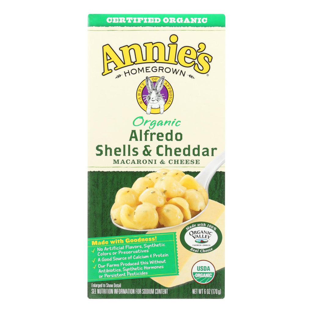 Annies Homegrown Organic Alfredo Shells and Cheddar Macaroni & Cheese (Pack of 12 - 6 Oz) - Cozy Farm 
