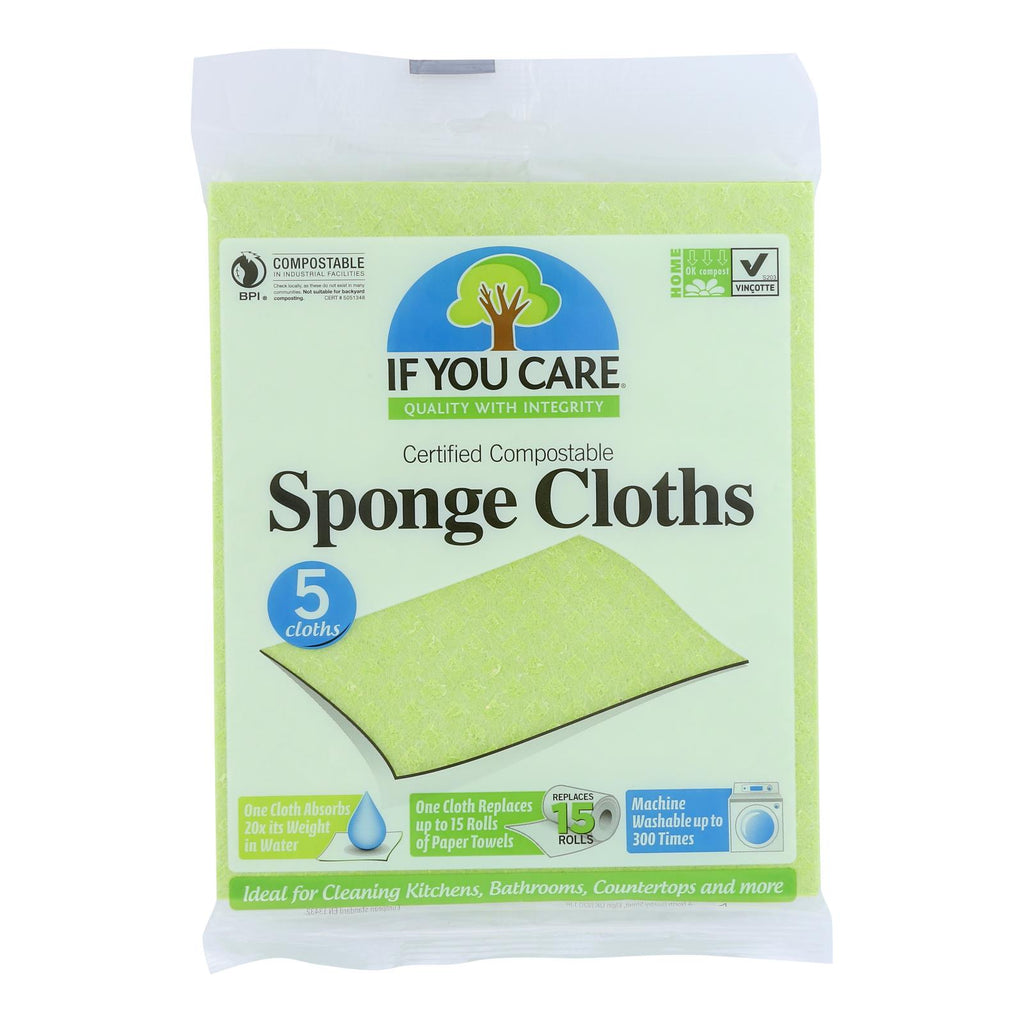 If You Care Sponge Cloths (Pack of 12) - 100% Natural - 5 Count - Cozy Farm 