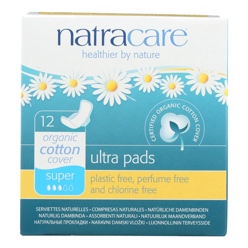 Natracare Ultra Thin Organic Cotton Cover Super Absorbent Sanitary Pads with Wings - 12 Pack - Cozy Farm 