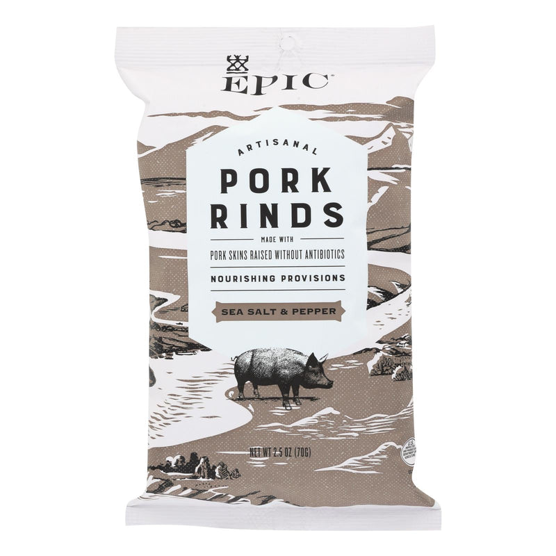 Epic Pork Rinds, Sea Salt & Pepper, (12-pack, 2.5 Oz. Bags) - Cozy Farm 