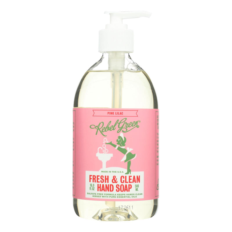 Rebel Green Antibacterial Hand Soap (4-Pack) - Pink Lilac - 16.9 Fl Oz - Cozy Farm 