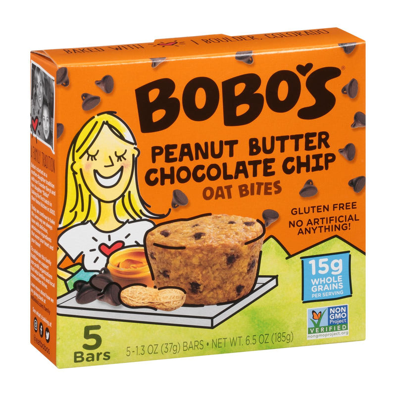 Bobo's Oat Bars - Oat Bite Peanut Butter Chocolate Chips (Pack of 6, 6.5 Oz.) - Cozy Farm 