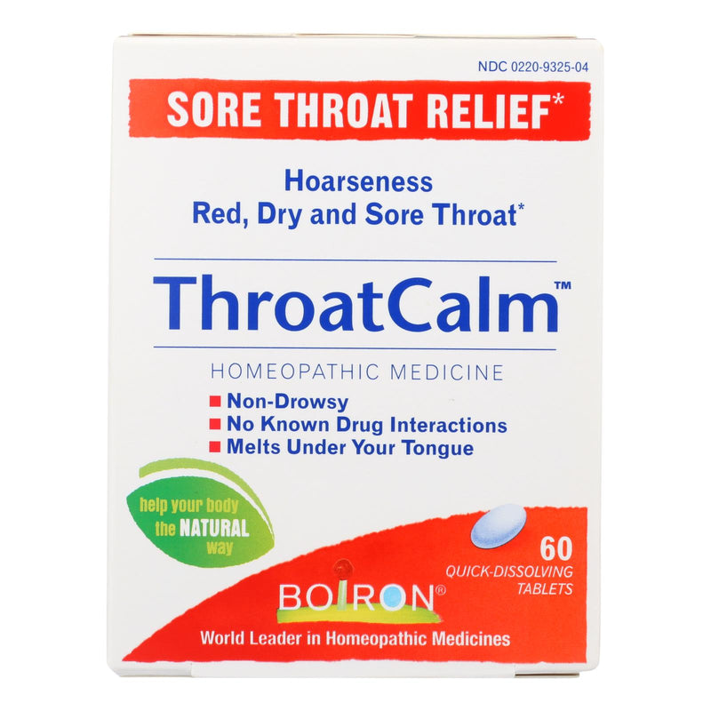 Boiron Throatcalm Tablets for Fast Sore Throat Relief (60 Tabs.) - Cozy Farm 