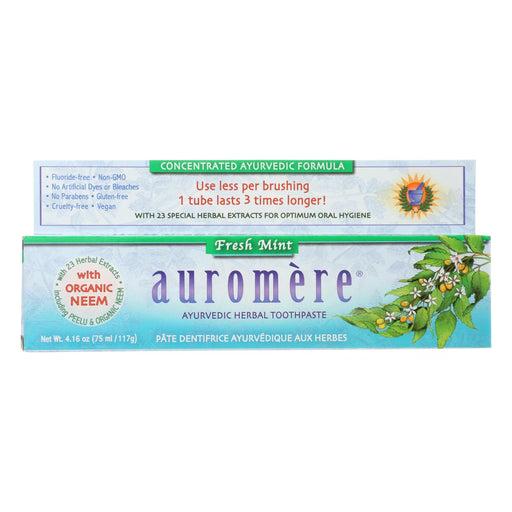 Auromere Toothpaste - Fresh Mint  - 4.16 Oz. - Cozy Farm 