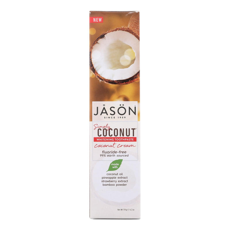 Jason Natural Products Whitening Toothpaste, 4.2 Oz Coconut Cream (Pack of 1) - Cozy Farm 