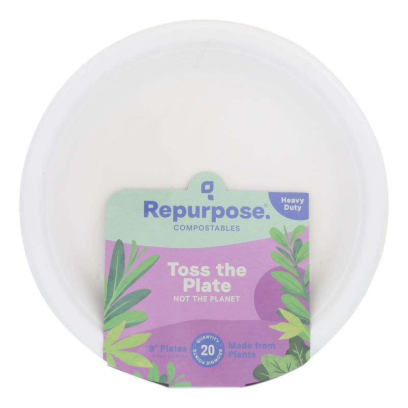Repurpose Compostable Bagasse Dinner Plates, 20 Plates / Pack (12 Packs) - Cozy Farm 