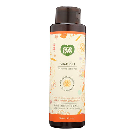Ecolove Orange Veg Shampoo for Normal & Dry Hair, 17.6 Fl Oz - Cozy Farm 