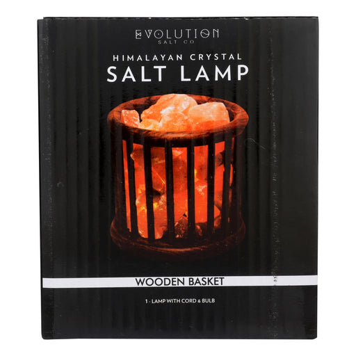 Evolution Natural Himalayan Salt Crystal Lamp in Wooden Basket - Cozy Farm 