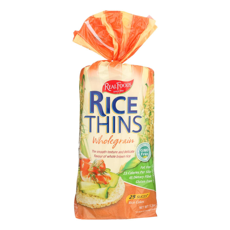 Real Foods Wholegrain Rice Thins | Pack of 6 | 5.3 Oz. - Cozy Farm 