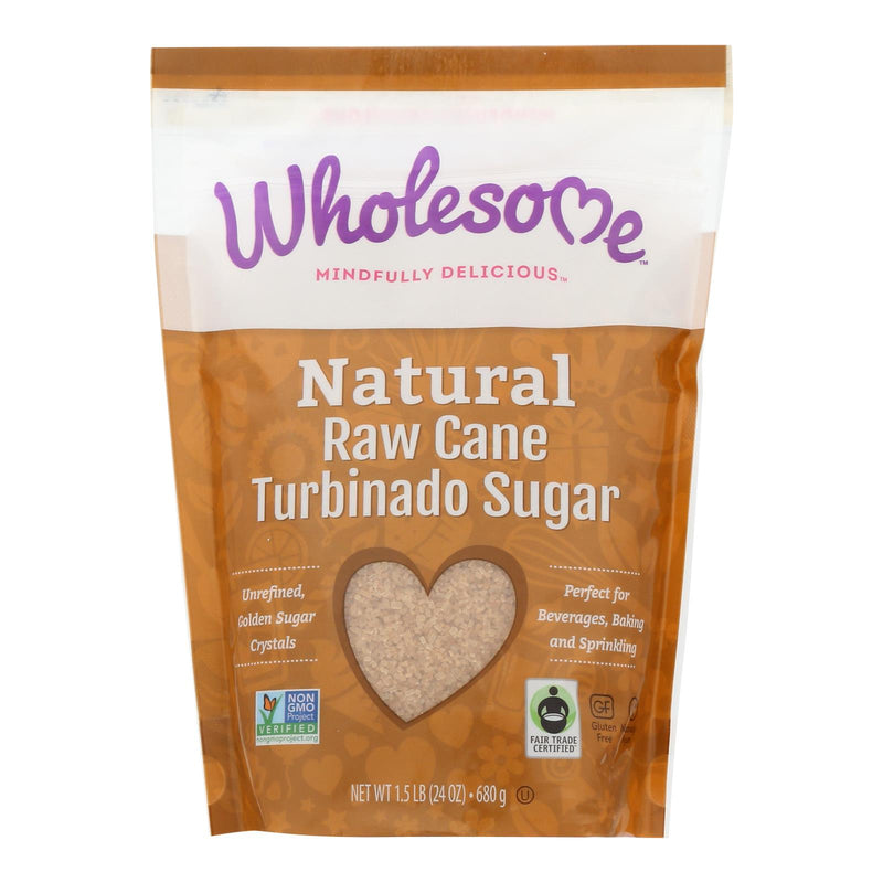 Wholesome Sweeteners Turbinado Raw Cane Sugar, Fair Trade (1.5 Lb, Pack of 12) - Cozy Farm 
