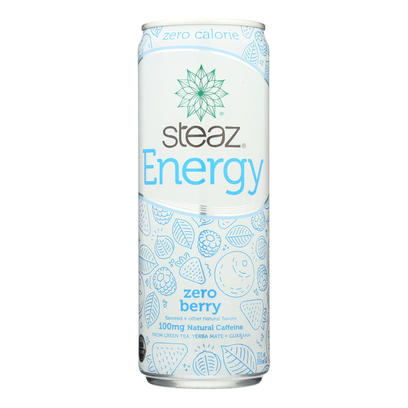 Steaz Zero Calorie Energy Drink - Berry - Case Of 12 - 12 Fl Oz. - Cozy Farm 