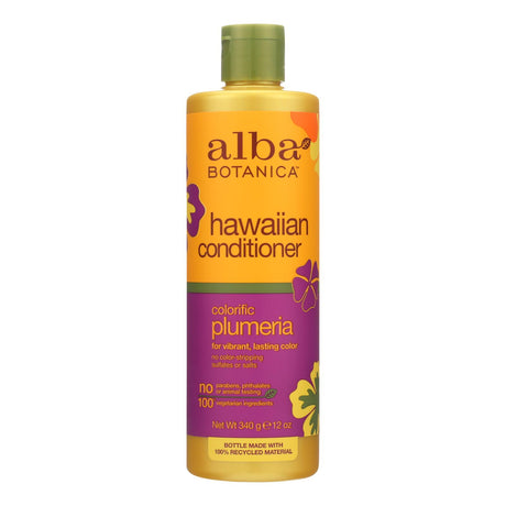 Alba Botanica Hawaiian Hair Conditioner Plumeria, Hydrating and Volumizing, 12 Fl Oz - Cozy Farm 